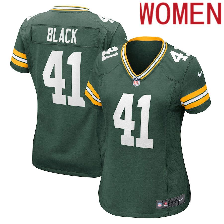 Women Green Bay Packers #41 Henry Black Nike Green Nike Game Player NFL Jersey